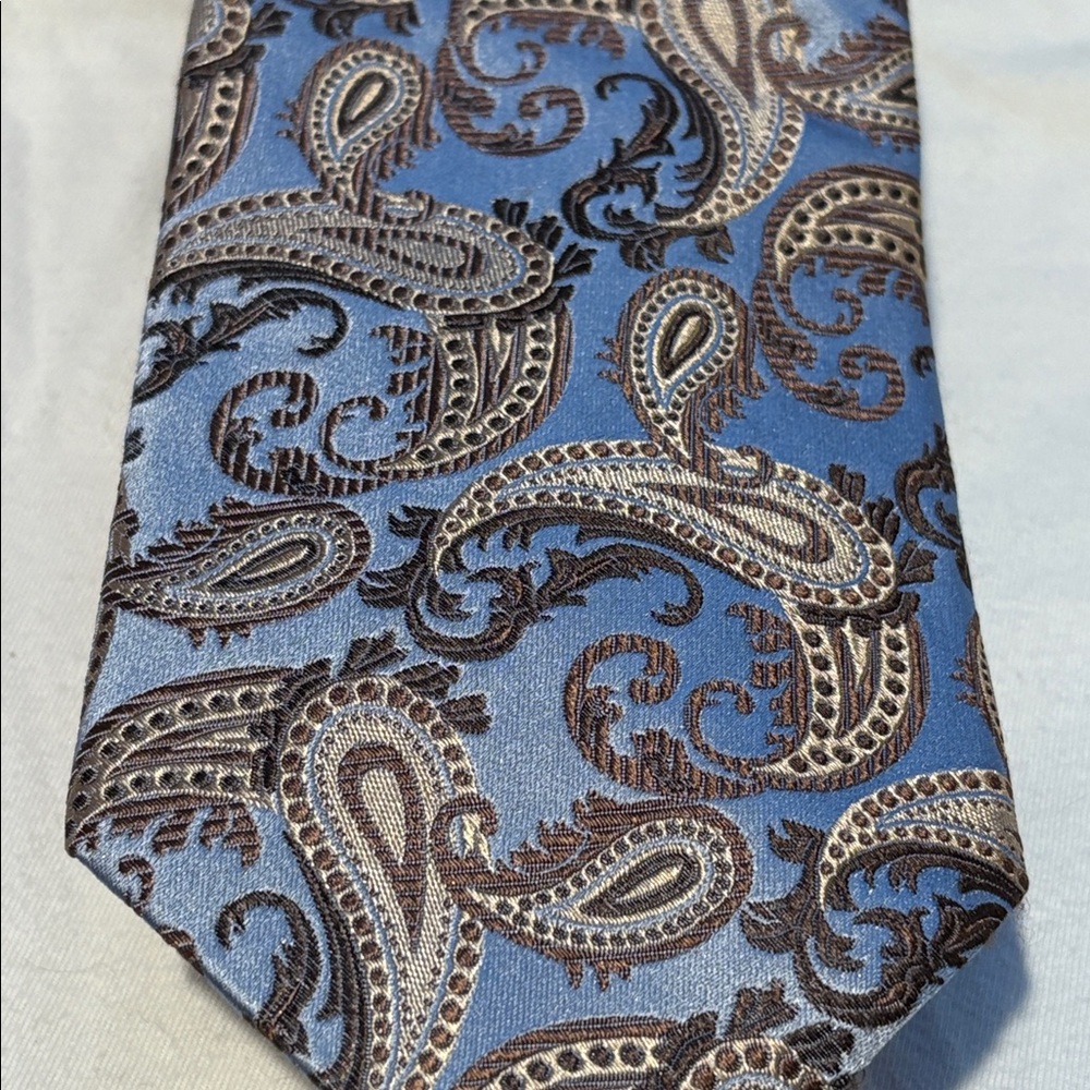 Ted Baker Textured Paisley Silk Tie in Blue and Brown